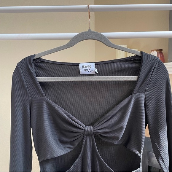 Princess Polly Ribbed Cut Out Long Sleeve Bodycon Dress - Picture 6 of 9